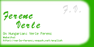 ferenc verle business card